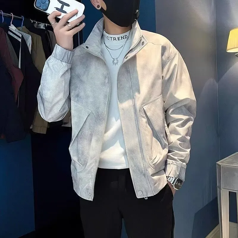 

Мужская рабочая одежда Tie Dye Jaet Sli Haome, весенне-осенняя модная брендовая облегающая полиэстеровая длинная застежка-молния