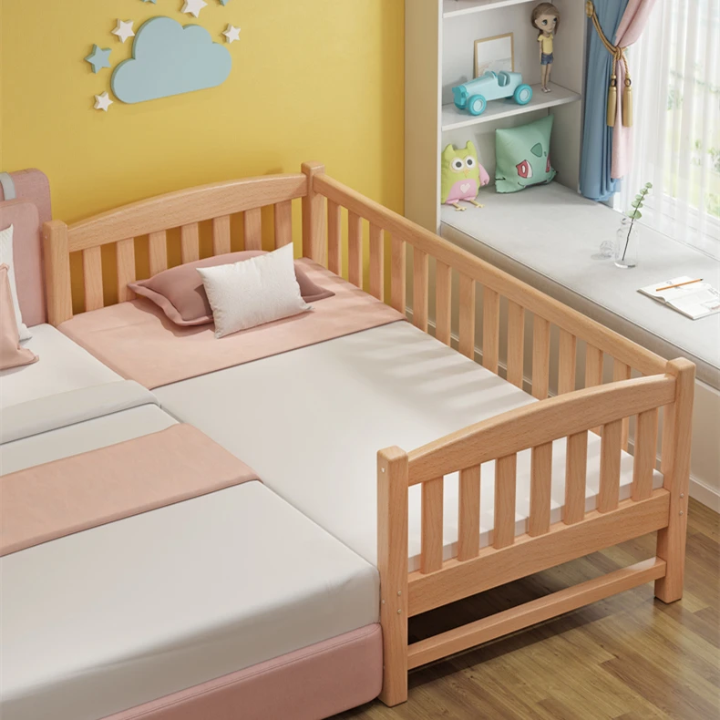 Picture 4: 1.35m Solid Wood Princess Kids Single Bed Frame Anti-Collision Stable Comfortable Girls Bedroom Sleeping Furniture