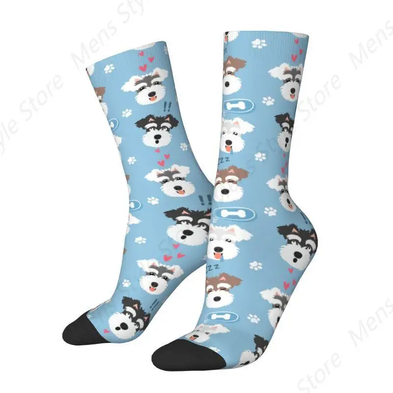 Kawaii Miniatur Schnauzer Hund Herren Crew Socken Unisex Mode 3D Druck Haustier Tier Kleid Socken