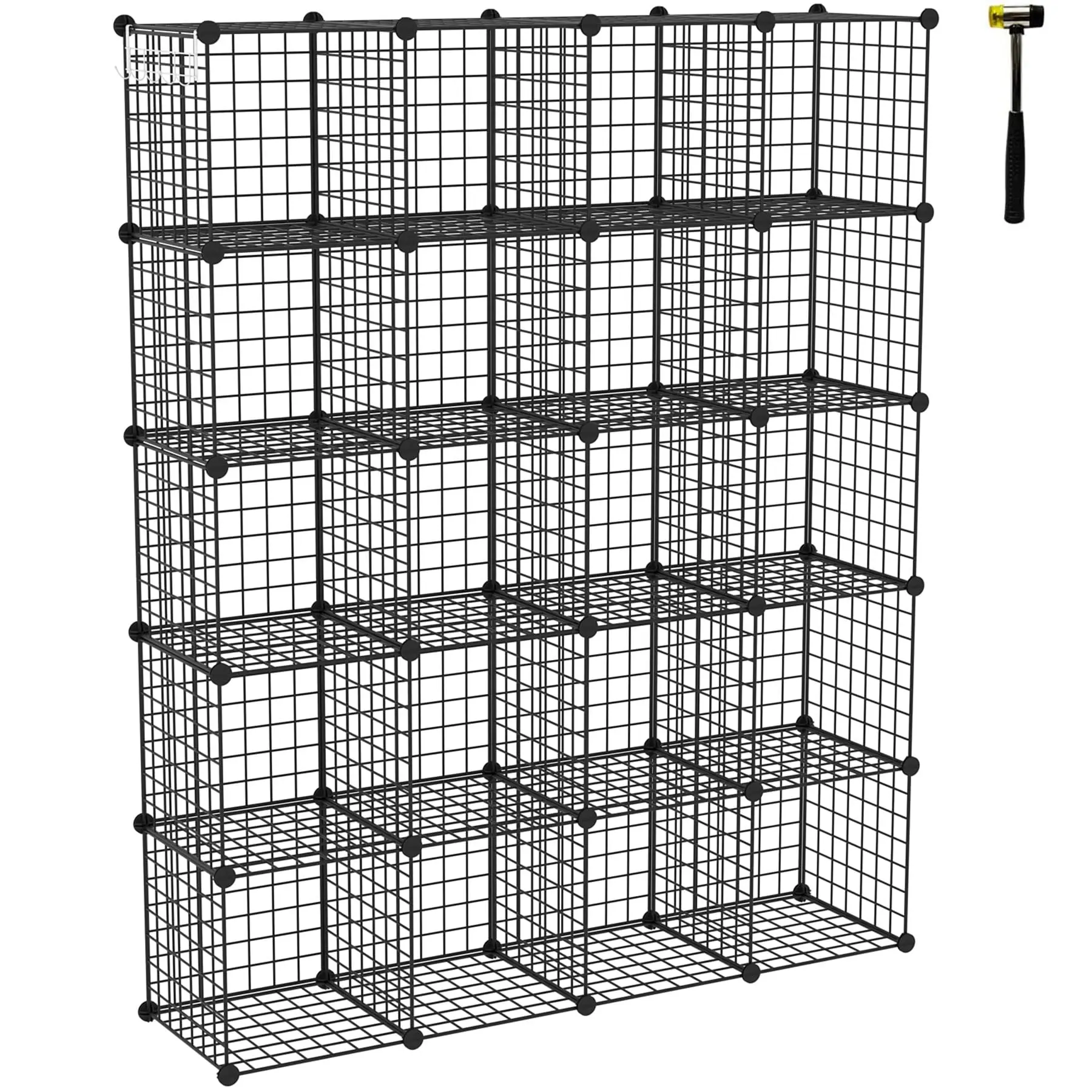 

16-Cube Wire Grid Storage Organizer Modular Metal Shelving Unit For Bedroom Office
