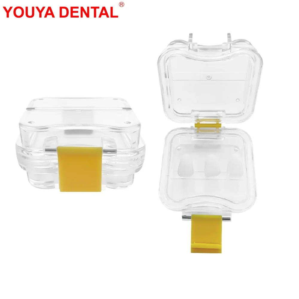 

Plastic Dental Tooth Box with Film Membrane Transparent Denture Box Dentistry Veneers Storage Case Crown and Bridges Container