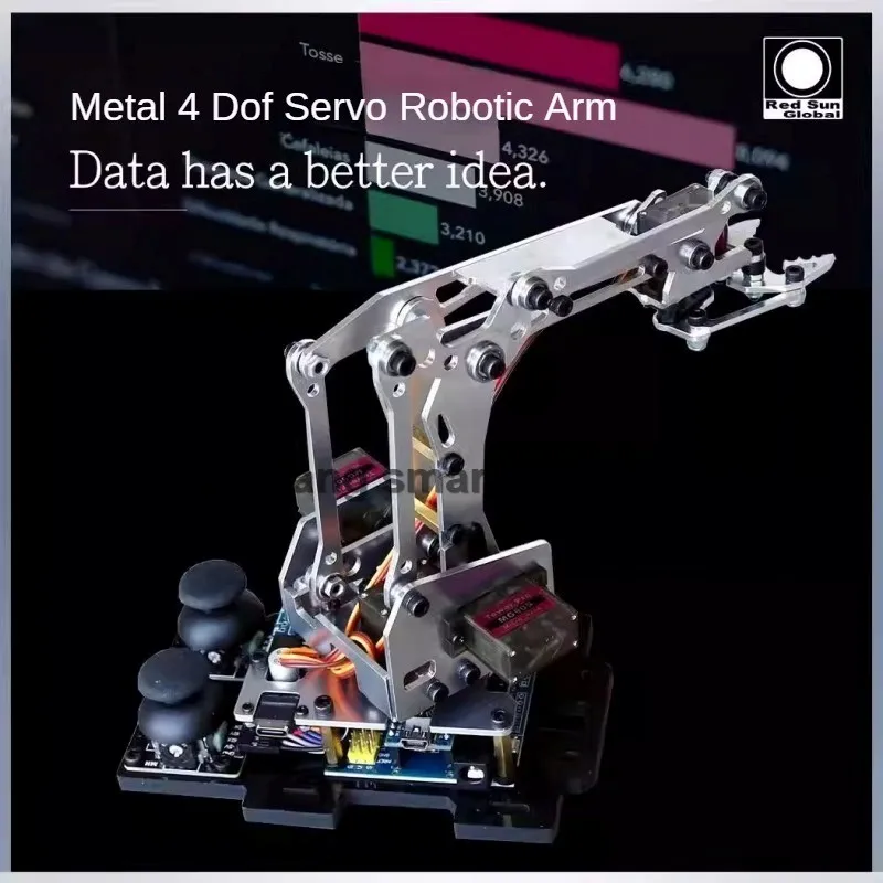 แขนกล MG90S 4 DOF แบบถอดประกอบได้ ควบคุมด้วยจอยสติ๊ก สำหรับหุ่นยนต์ Arduino ชุดเรียนรู้ DIY ของเล่นหุ่นยนต์