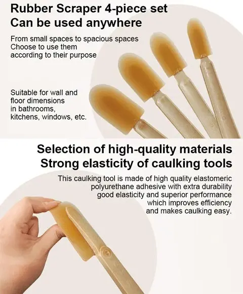 Caulk Caulking Silicone Sealant Finishing Tool 4pcs Extended Length Rubber Spatula Caulking Tool Spreader Applicator Tools