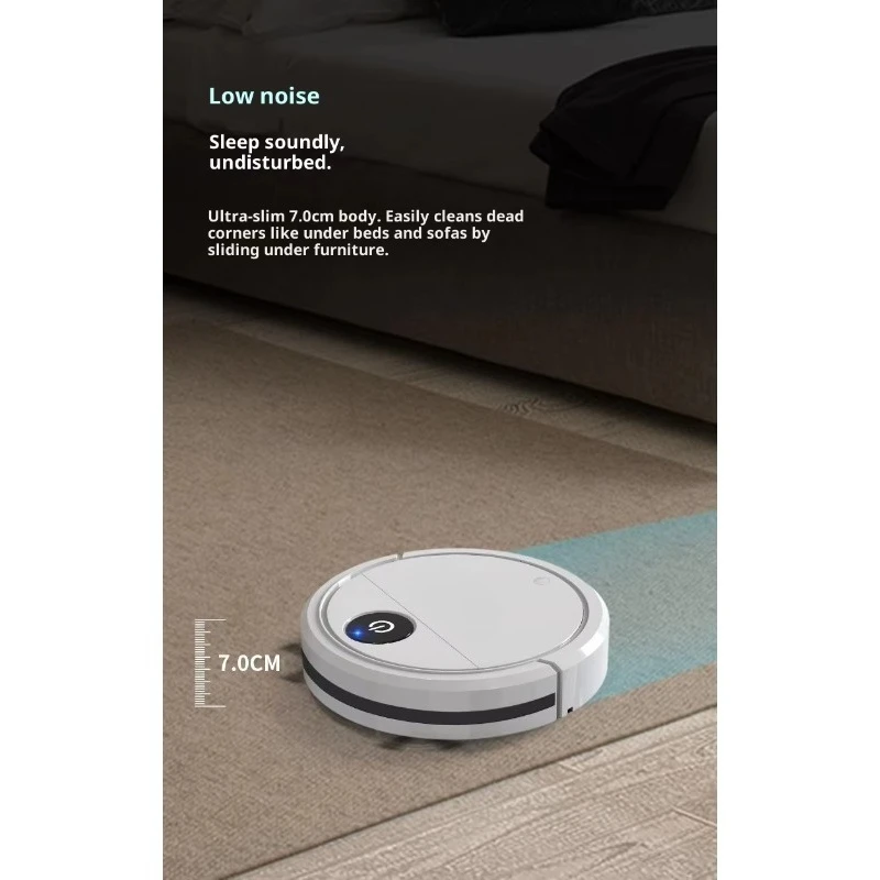 مكنسة كهربائية ذكية لتطهير الأرضيات المنزلية تعمل بمنفذ USB وفرشاة جانبية متكاملة وظيفة جافة