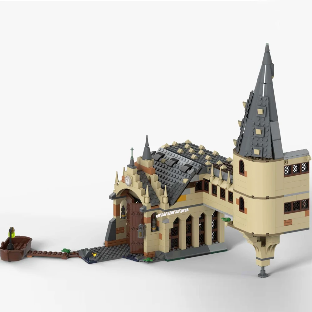 Construcción del puente de Harry Potter para niños, 694, piezas, película mágica, Modular, modelo de casa, ideas creativas, juguete, regalo de cumpleaños, bloques de construcción, MOC-75954