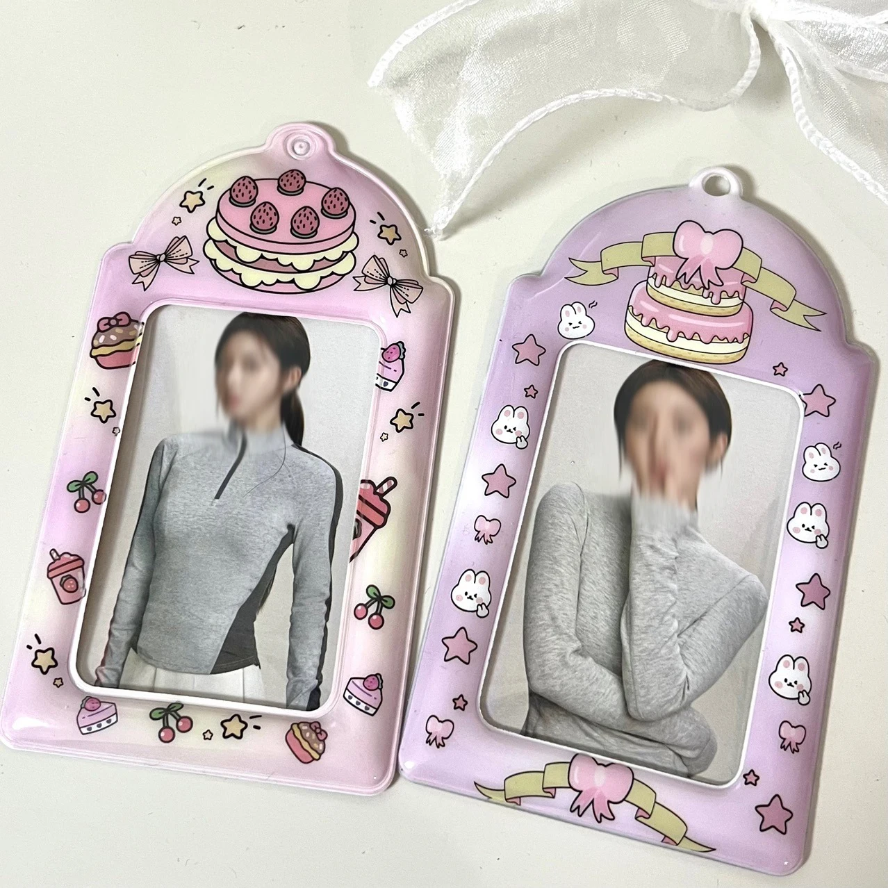 Kpop Photocard ผู้ถือ Y2K PhotoCard ผู้ถือ Kpop Charm ผู้ถือ Kawaii Photo Card พวงกุญแจ ID รถบัสผู้ถือบัตร Kpop อุปกรณ์เสริม