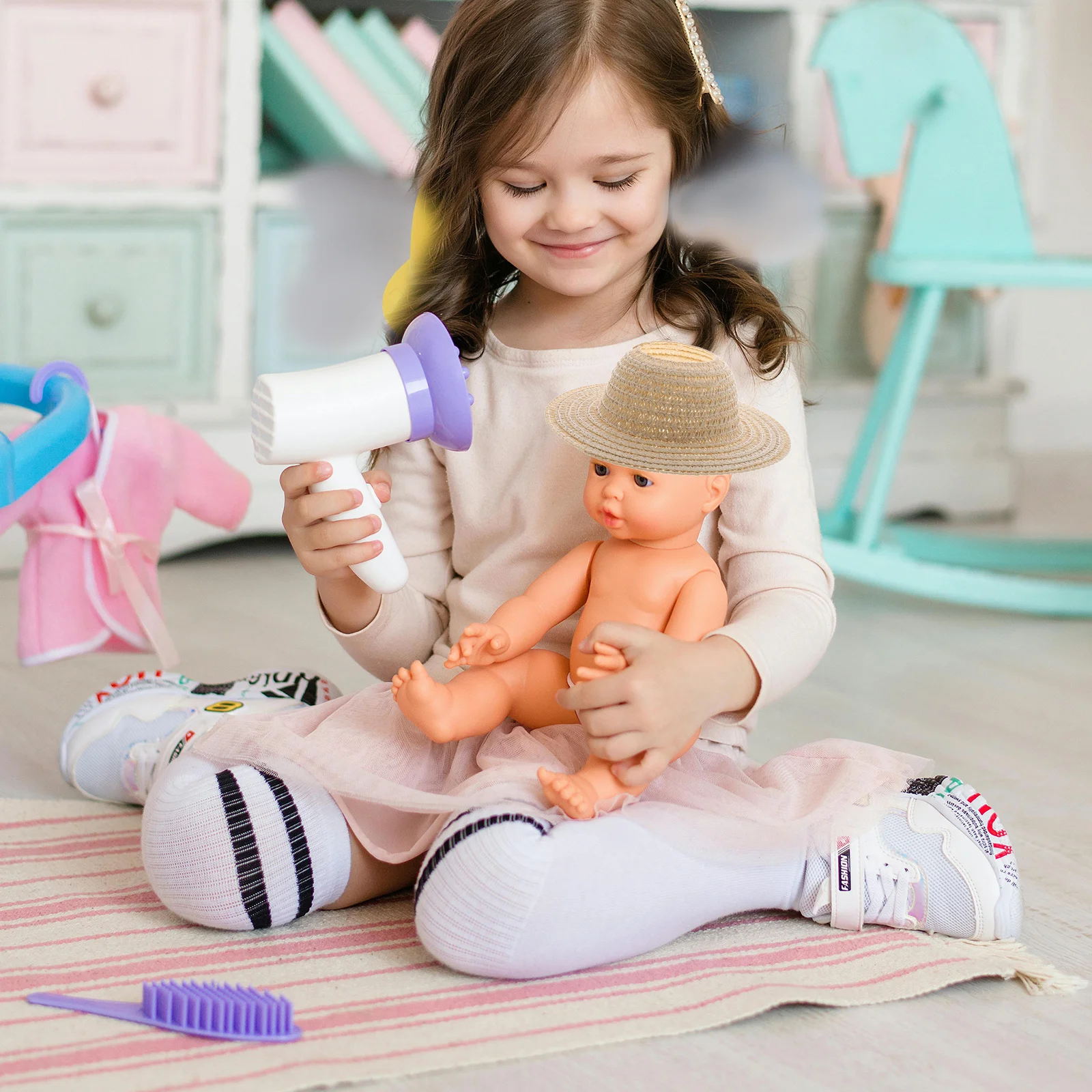 Mini strohoeden 13 cm handgemaakte geweven hoed voor poppenhuis aankleden zonwering ambachtelijke decoratieve accessoires