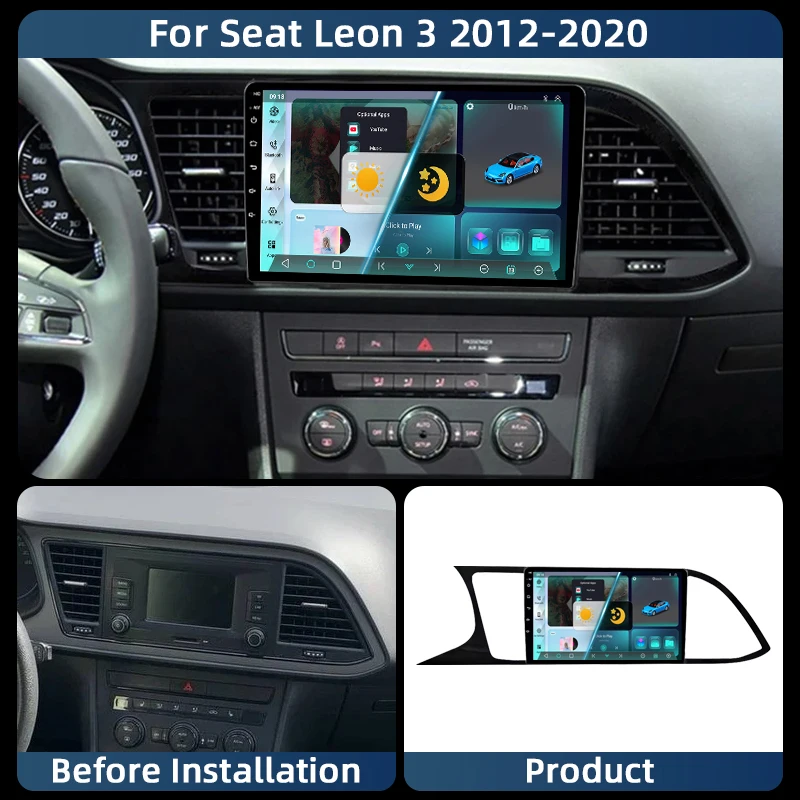 

Android 13 Carplay Car Radio For Seat Leon 3 2012 2013 2014 2015 - 2020 Navigation GPS Multimedia Player stereo wifi+4G Auto BT