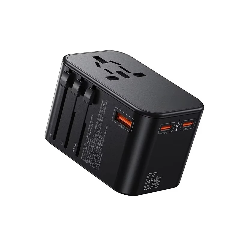 Multifunktionales Ladegerät, universelles 65-W-Schnell-All-in-One-Gan-Reiseadapter, Handy-Ladegerät vom Typ C