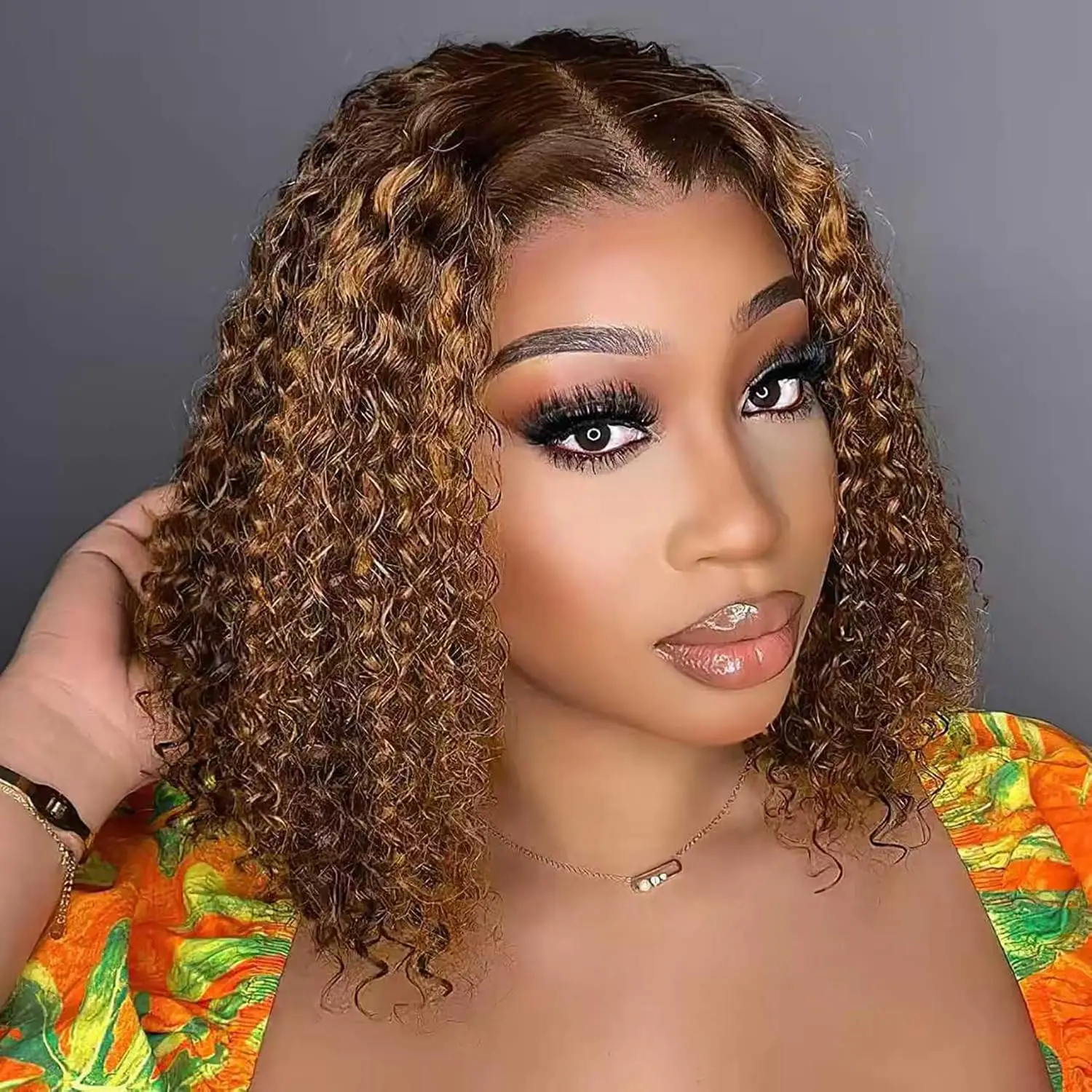 

Бесклеевой Highlight 5x5 HD Lace Front 220% Плотность 4/27 Цветные Ombre Wear and Go Парики из человеческих волос Глубокая волна Боб Парик Человеческие волосы