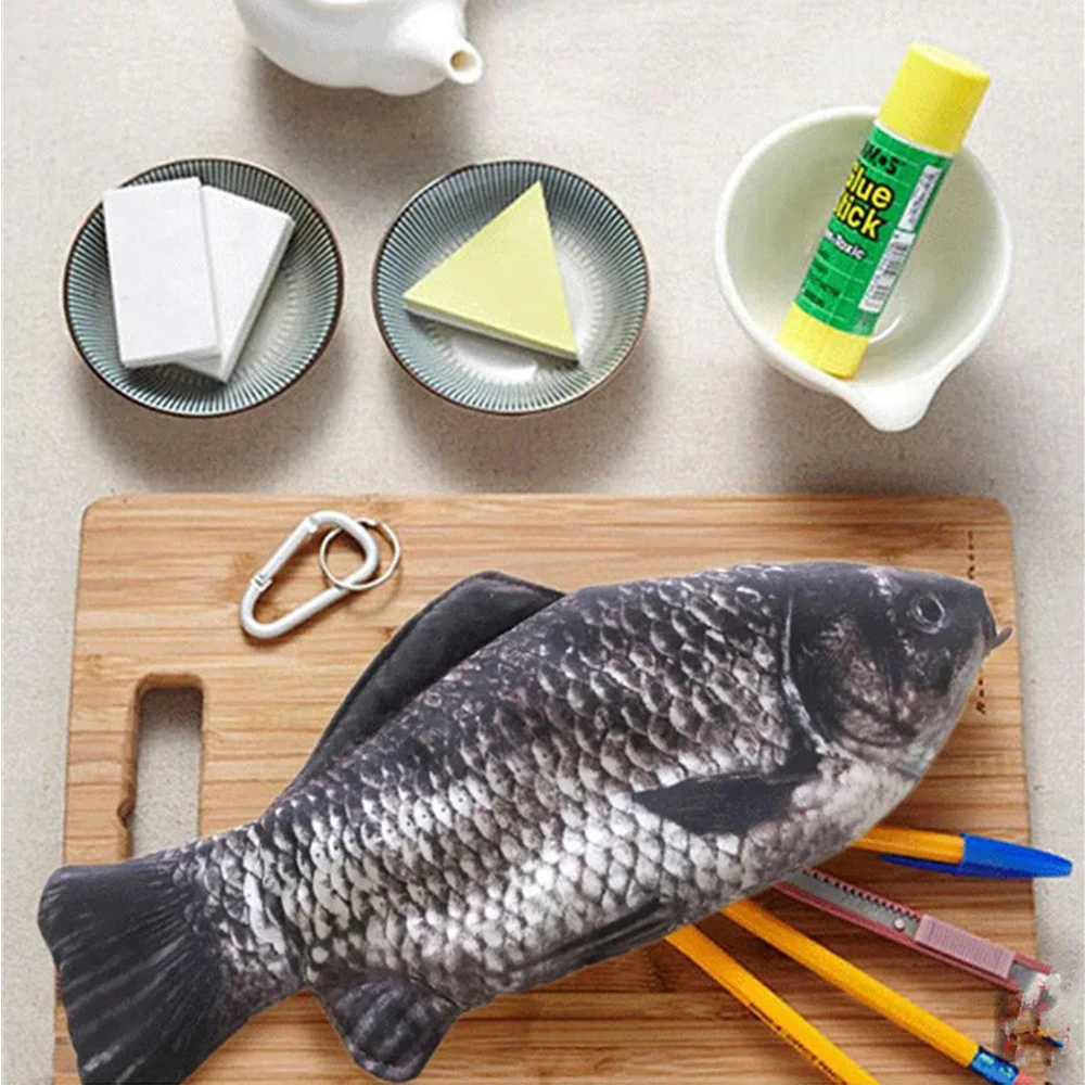 Estojo de Lápis em Forma de Peixe – Bolsa de Armazenamento Fofa para Escritório e Escola, Bolsa Multifuncional para Canetas, Marcadores e Maquiagem, Presente Engraçado para Crianças