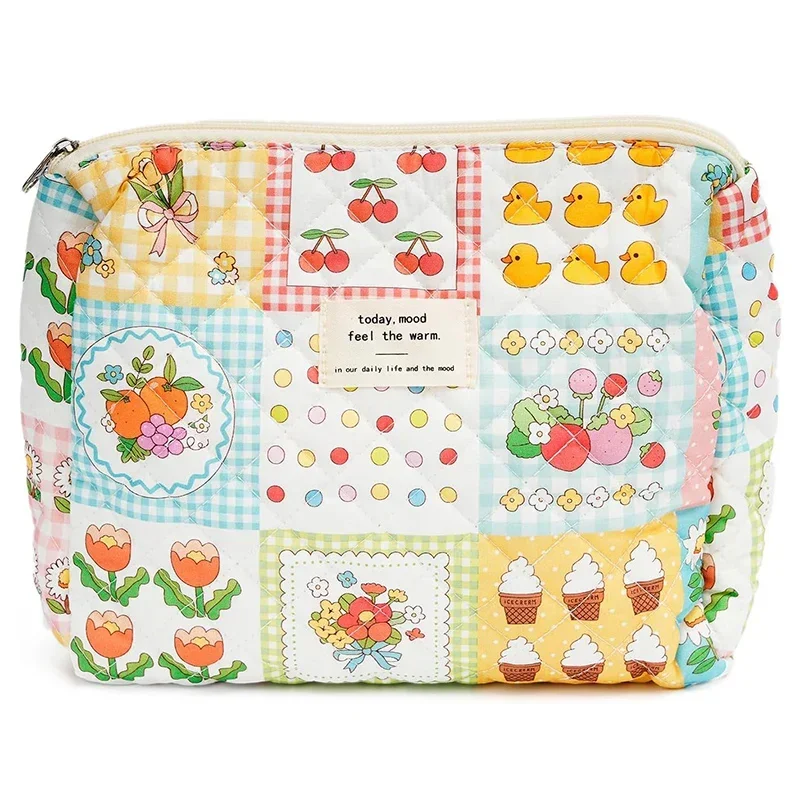 MIUE2 Cosmetic Bag Travel Makeup Pouch Quilted Handbag Purse for Women