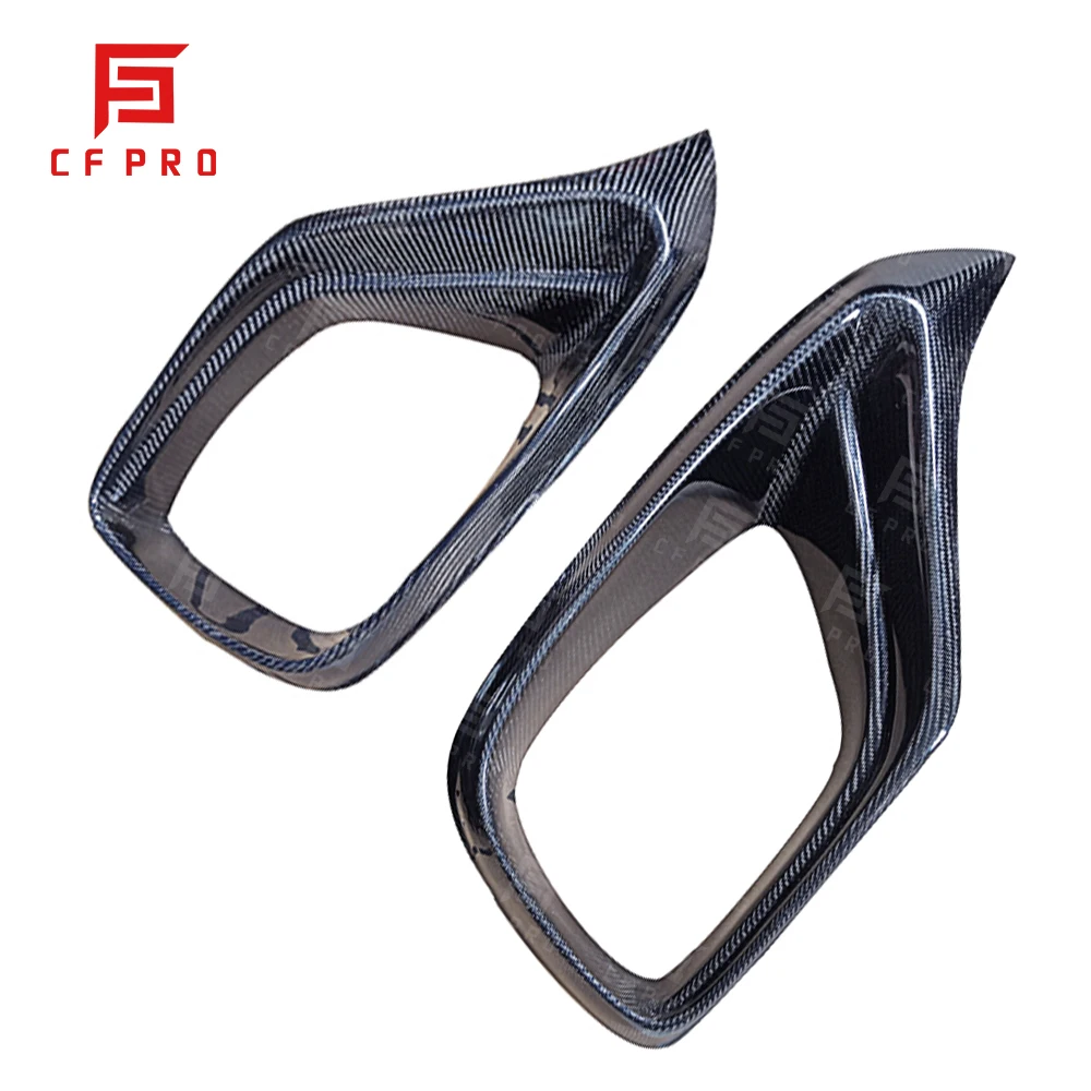 For Mercedes Benz E Class W213 E63 E63S AMG 2016-2020 Carbon Fiber Front Bumper Fog light Air Vent Outlet Cover Lip Spoiler