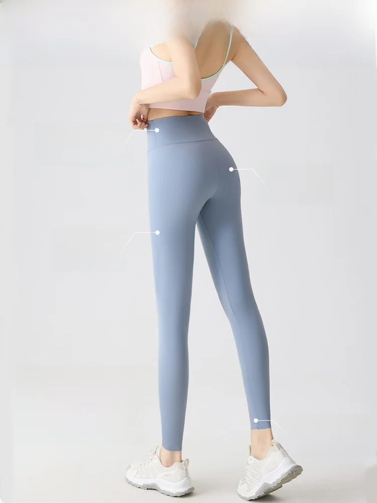 Yoga-Hose mit hoher Taille für Damen, neun Punkte lang, eng anliegend, schöne Basisschicht-Hose, Outdoor-Bekleidung