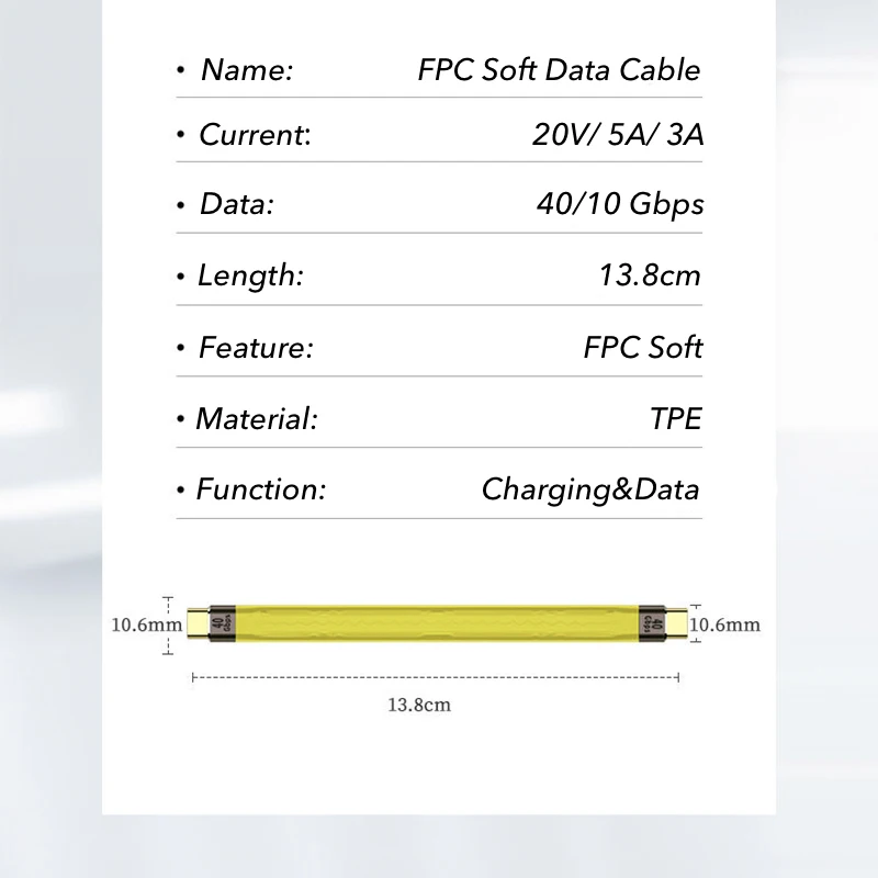 Cable de datos USB 4 para iPhone 15 Pro Max Thunderbolt 100 SSD, USB C a tipo C, Cable corto de 10Gbps PD 3/4 W 8K 60Hz