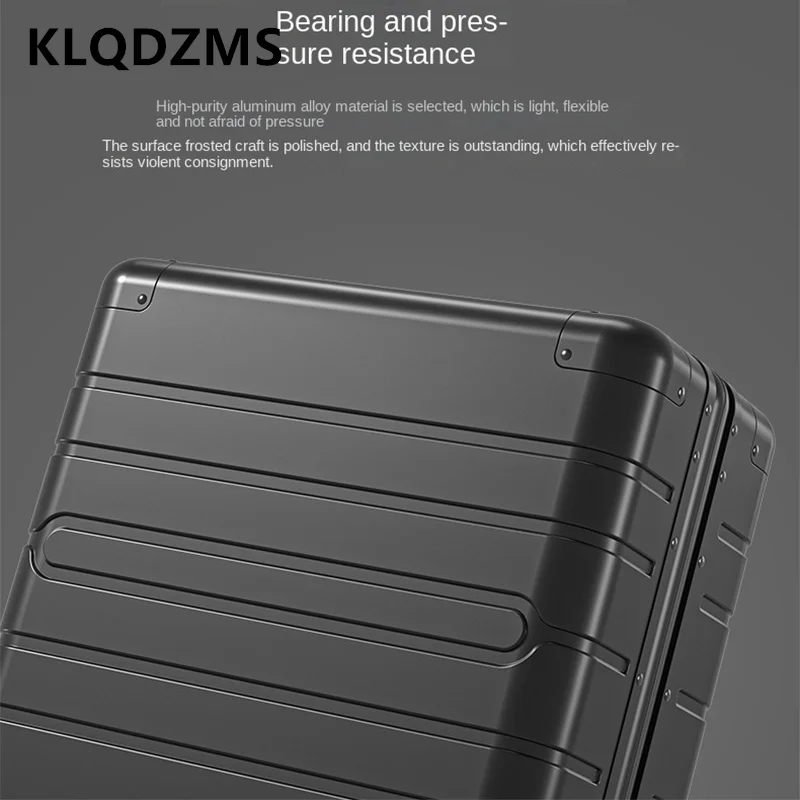 KLQDZMS 18 Inches Handheld Travel Suitcase All Aluminum Magnesium Alloy Boarding Box Men's Small Trolley Case Business Luggage
