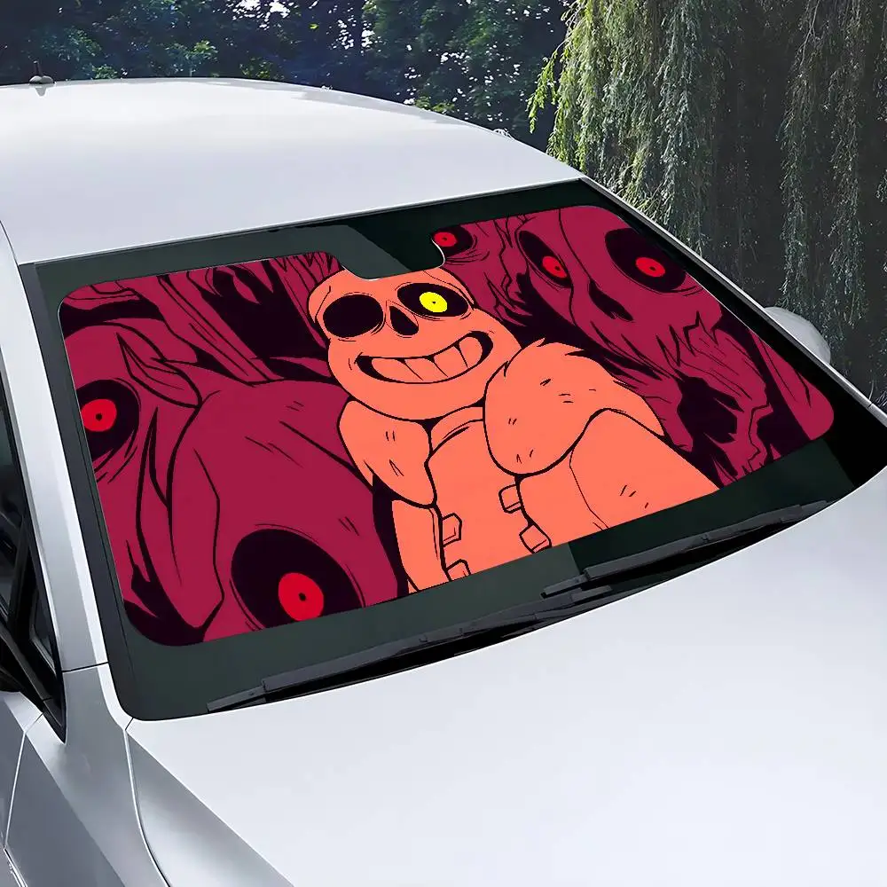U-Undertale سيارة ظلة غطاء الزجاج الأمامي حماية من الأشعة فوق البنفسجية اكسسوارات السيارات قناع للسيارات