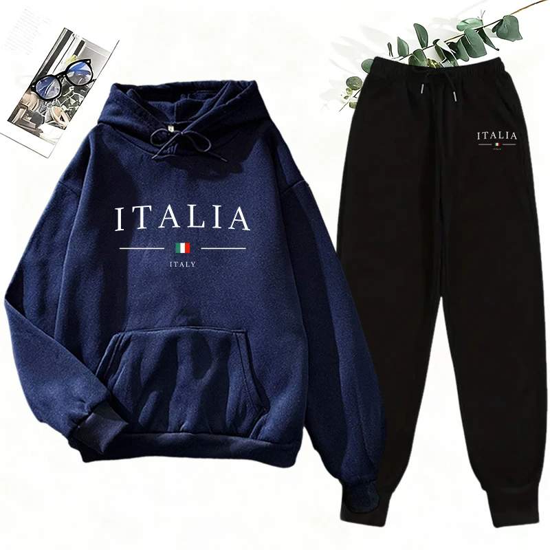 Damen-Trainingsanzug mit Print, lässige Kapuzenpullover, Sweatshirts, Outdoor-Sportbekleidung, Joggingkleidung, Herbst-Winter-Mode, vielseitige Sportbekleidung – Detail 4