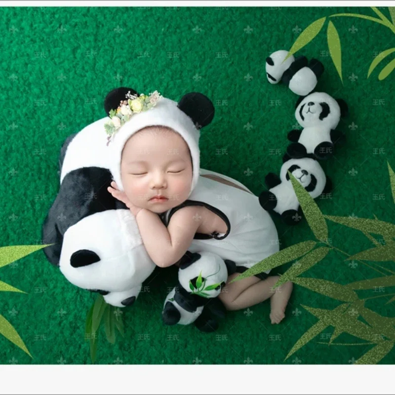 Newborn Photography Theme Baby Photography Panda Clothing Set sesion fotografía bebé  fotografía  신생아  신생아촬영