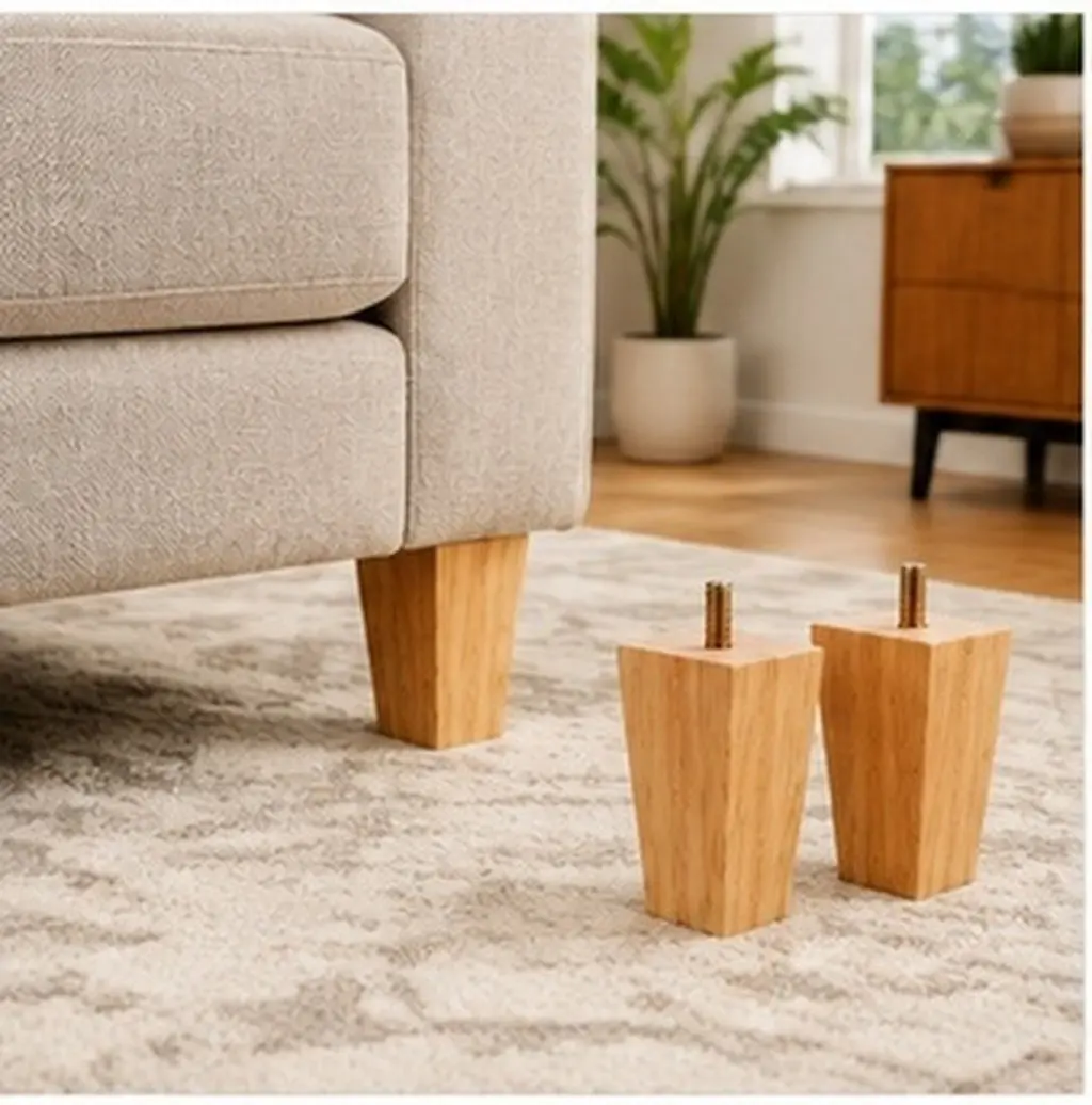 4pcs Solid Wood Furniture Legs for Sofa, Couch, Dresser, Cabinet, Table – Easy Install, Smooth Surface