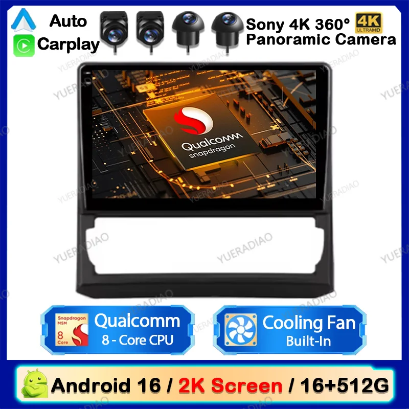 Android 16 Car Radio For Toyota Innova 2 2015 - 2023 FM Carplay & Android Auto Qualcomm 2K QLED 4G WIFI Mirror Link 2DIN BT SWC