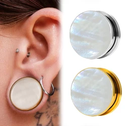 Vanku 2PCS Shell Ear Gauges Plugs 316 Stainless Steel Ear Tunnels Stretcher Piercing Women Body Jewelry Gift