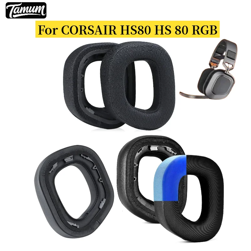 

Ear Pads Cushion For CORSAIR HS80 HS 80 RGB Headphone/Replacement Earpads Soft Protein Leather Memory Sponge Earmuffs Cover