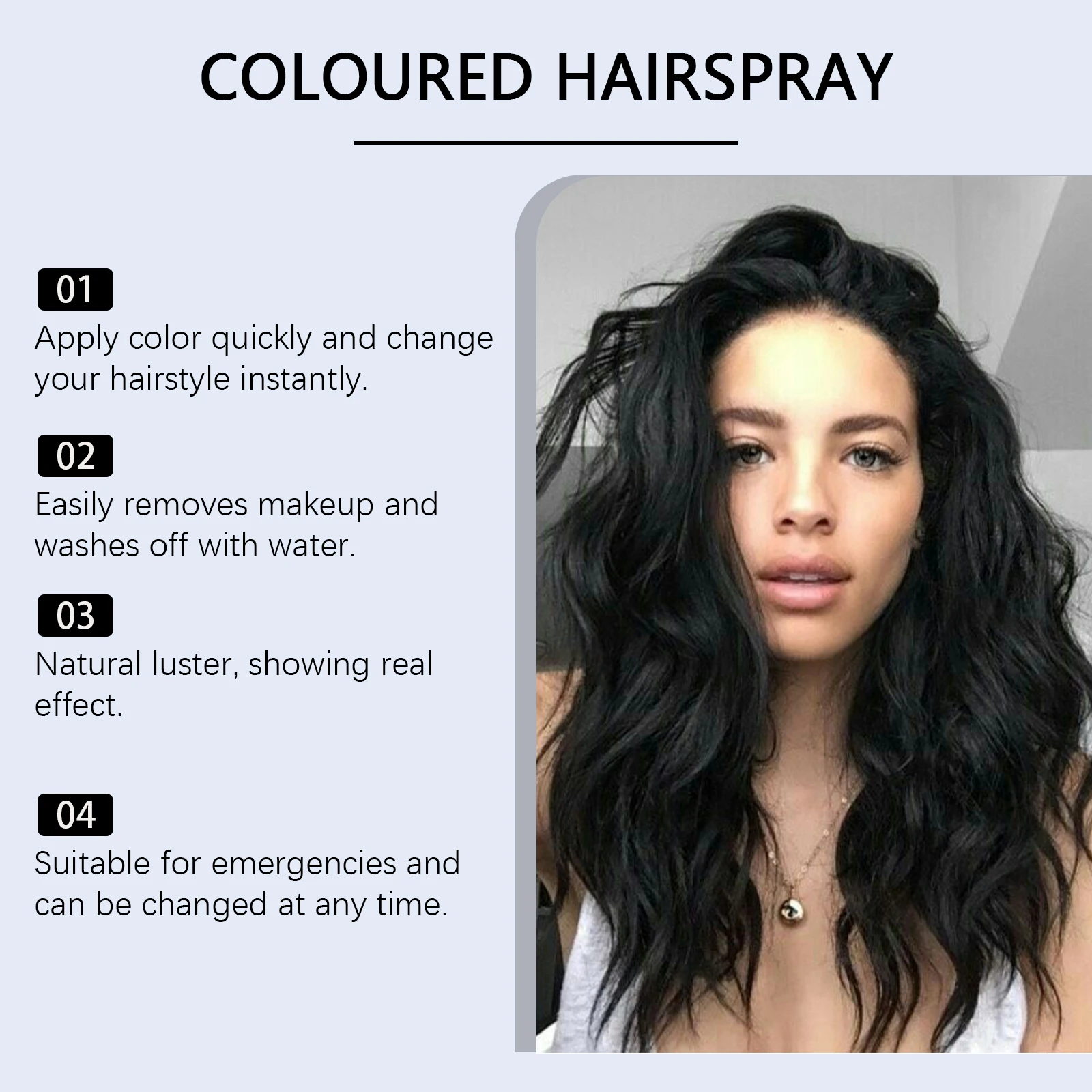 Temporary Hair Dye Fast Remove White Hair Promote Black Hair Coloring Products Anti Rough Frizziness Disposable Hair Color Spray
