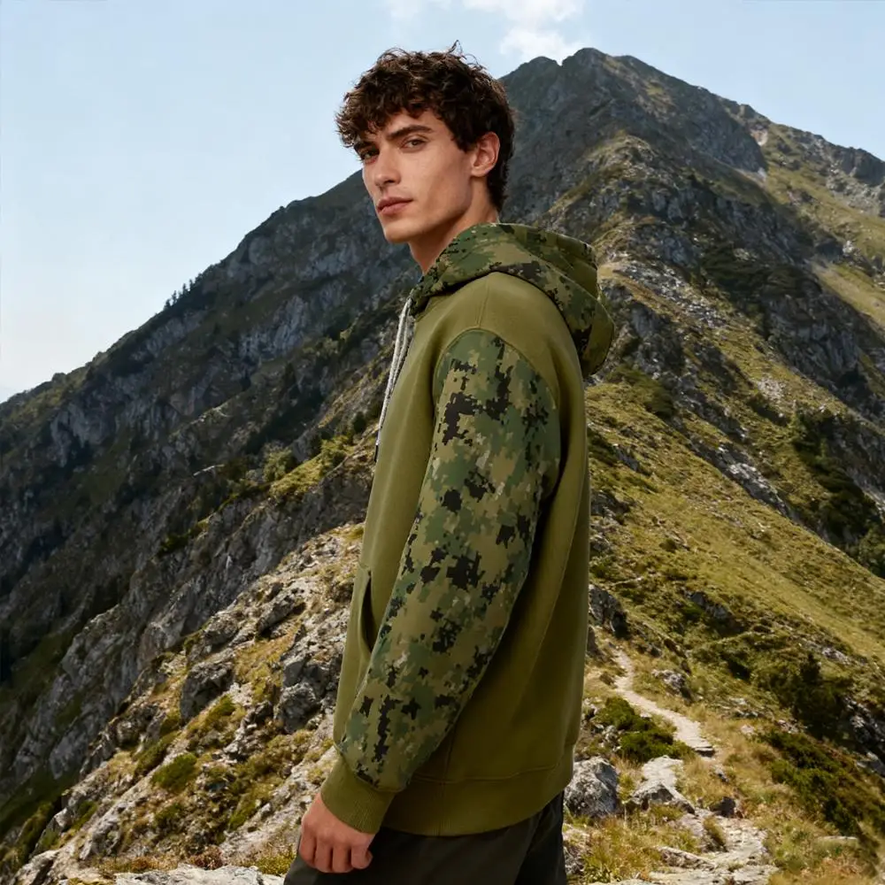 

New Autumn Camouflage Patchwork Hoodie Outdoor Casual Fashion Sweatshirt Unisex Comfortable Versatile Everyday Hiking Sports Top