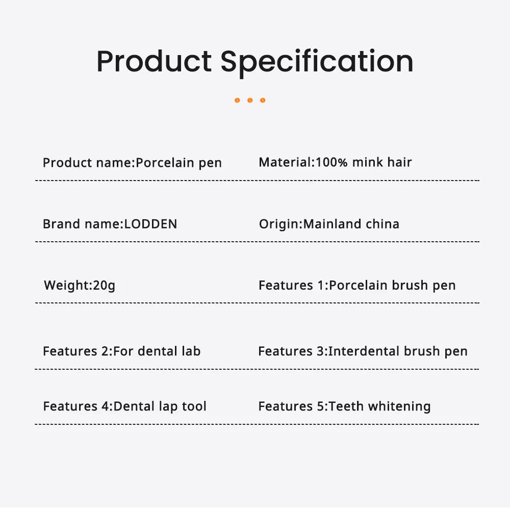 1 Stück 100 % Nerzhaar Dental Porzellan Stift Harz Pinsel Stift Dental Gestaltung Porzellan Zähne Zahnarzt Werkzeuge Labor für Lodden – Detail 10