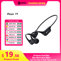 Picun T1 Bone Conduction Earphones Bluetooth Wireless Headset IPX7 Waterproof Sport Headphones 3D Sound Earhook Noise Cancelling