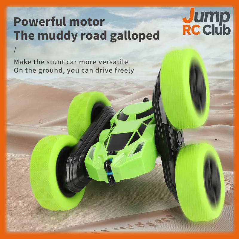 2025 Cool RC Stunt Car for Kids Double-Sided Flipping 360° Spin & LED Lights 4WD Remote Control Toy Car Christmas Birthday Gifts