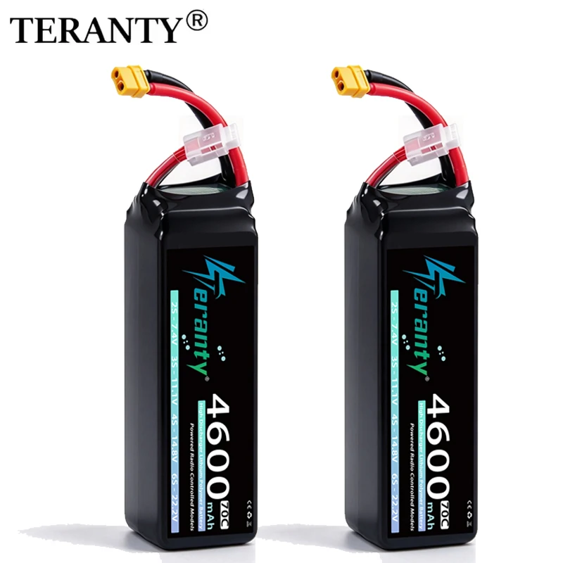 TERANTY Lipo Battery 4S 14.8V 4600mAh 70C with T/XT60/XT90/EC5 Plug RC Car Truck Buggy RC FPV Drone Helicopter Airplane