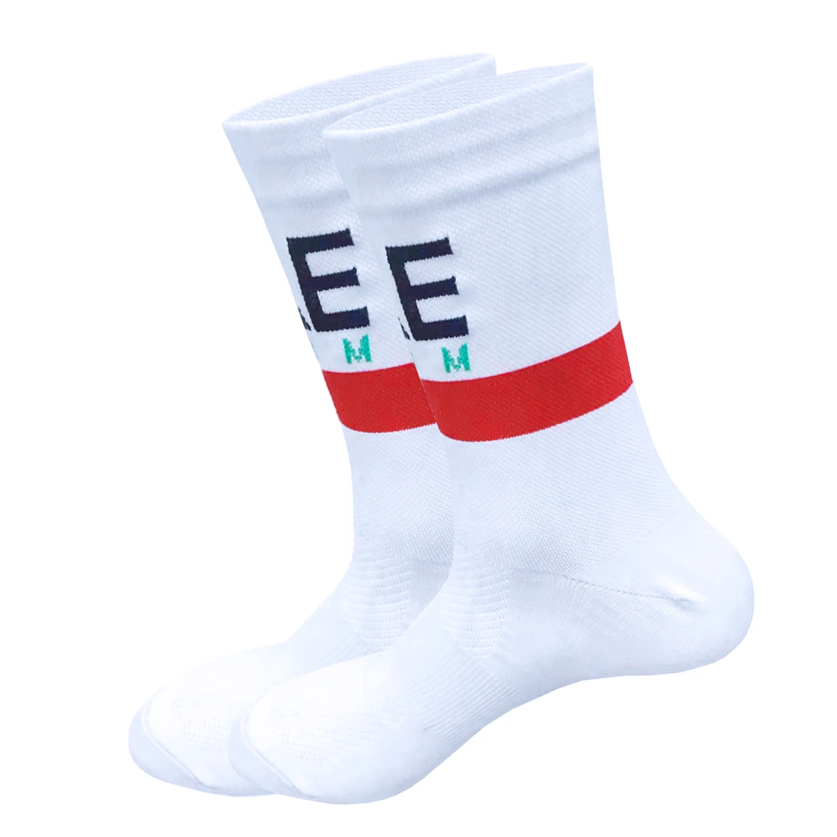 White Cycling Socks Men Women UAE Team Breathable Quick Dry Outdoor Football Running Socks