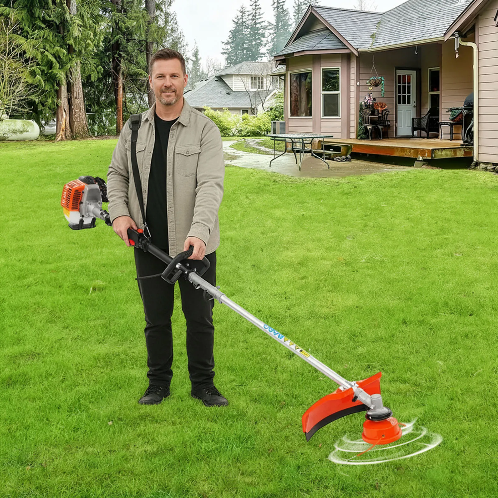 # 90 Gas-Rasentrimmer Unkraut- und Gras-Schneider Einzylinder Luftgekühlter 2-Takt-Rasenmäher für Haus und Garten – Detail 3