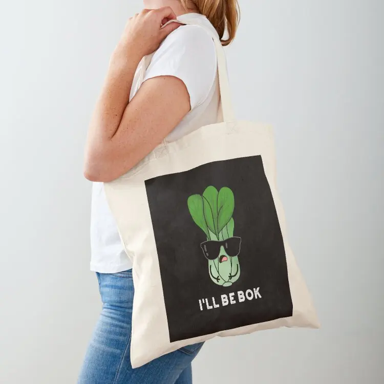 

I'll Be Bok Funny Veggie Bok Choy Puns (Dark BG) Tote Bag Canvas stote bag tote bag screen hand bags custom fabric