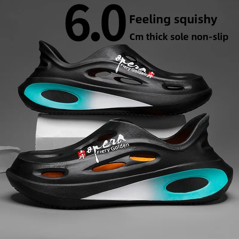 

Мужские летние противоскользящие двухцелевые спортивные пляжные сандалии большого размера для вождения, удобные слипоны