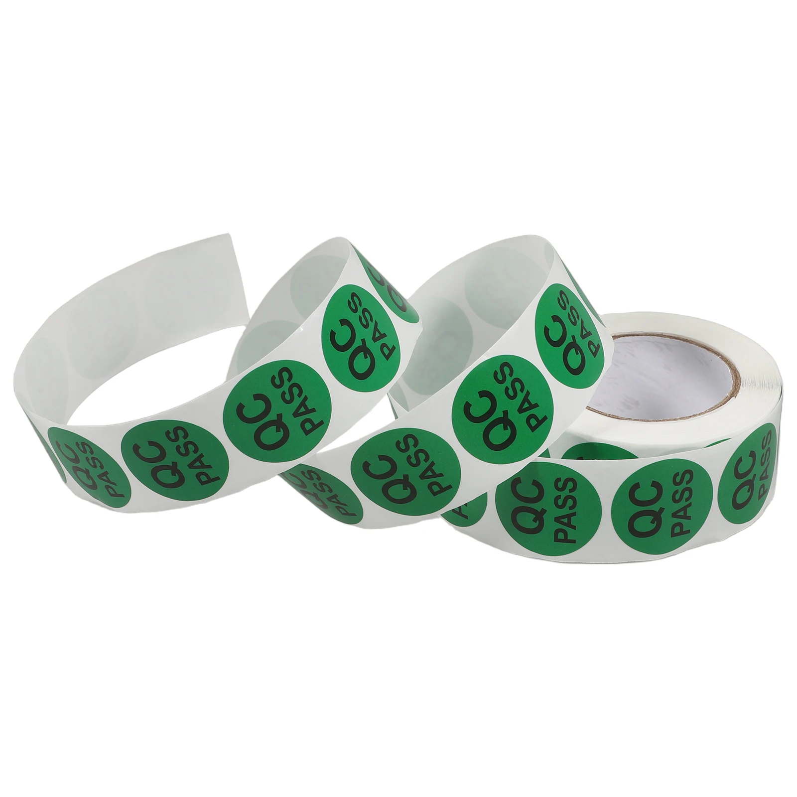 1 Roll Adhesive Qc Label Stickers Round Inventory Quality Control Labels for Warehouse Approval Marking and Product Inspection