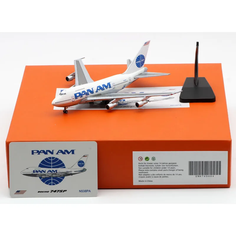 

EW474S004 Alloy Collectible Plane Gift JC Wings 1:400 Pan AM Airlines Boeing B747SP Diecast Aircraft Jet Model N538PA With Stand