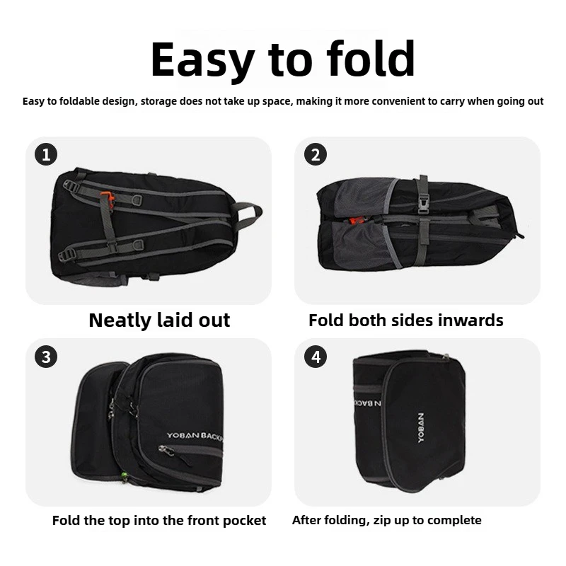 حقيبة ظهر رياضية للسفر ذات سعة كبيرة قابلة للطي للمشي لمسافات طويلة في الهواء الطلق حقيبة تسلق الجبال مقاومة للماء