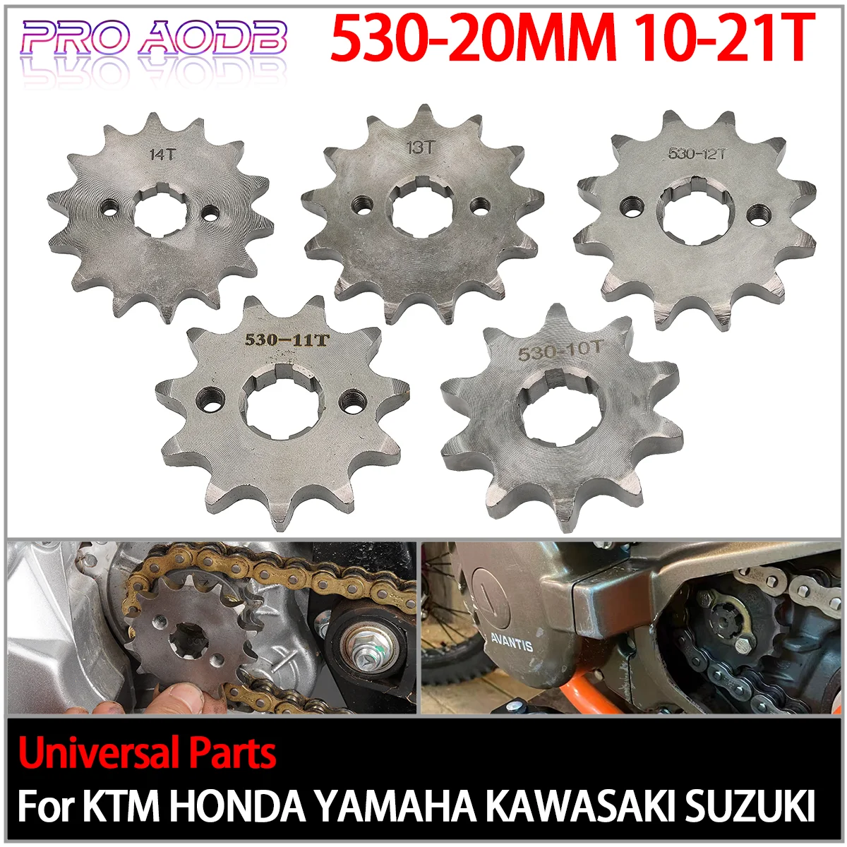 

530# 20mm 10T-21T Front Engine Sprocket For Honda Lifan ZongShen YCF ATV Quad Dirt Pit bike Buggy