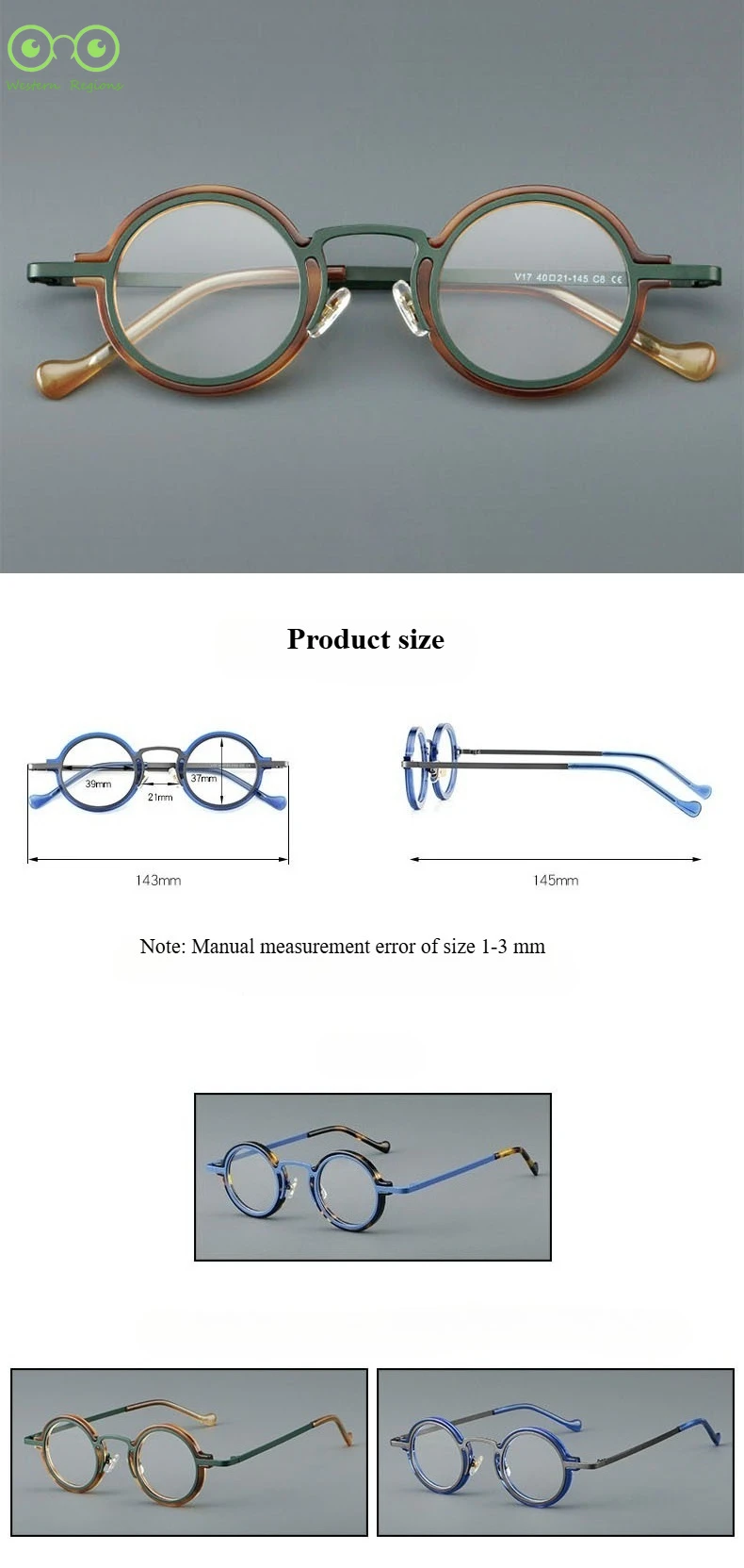 2025 neue Brett klassische einfache kleine runde Herrenrahmenbrille für Frauen Metall Outdoor Radfahren Damenrahmen Spot Großhandel