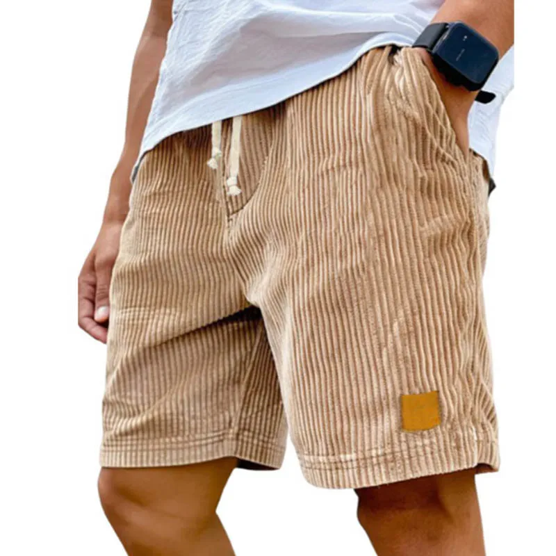 

Летние мужские вельветовые прямые шорты на шнурке, повседневные однотонные шорты-карго на шнурке, спортивные дышащие спортивные штаны