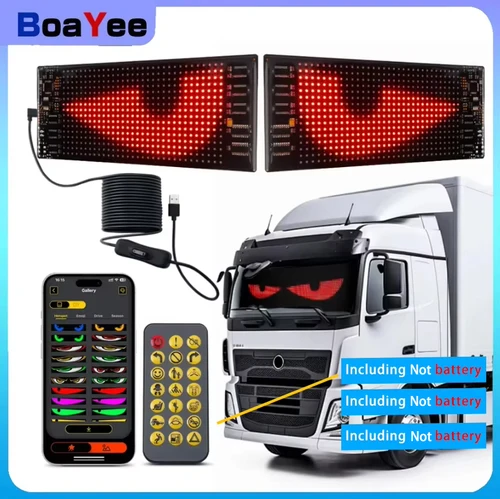 Luz LED de ojo de diablo para parabrisas de coche, camión, Panel de matriz LED animado, señal, pantalla Digital programable Flexible, aplicación de luz
