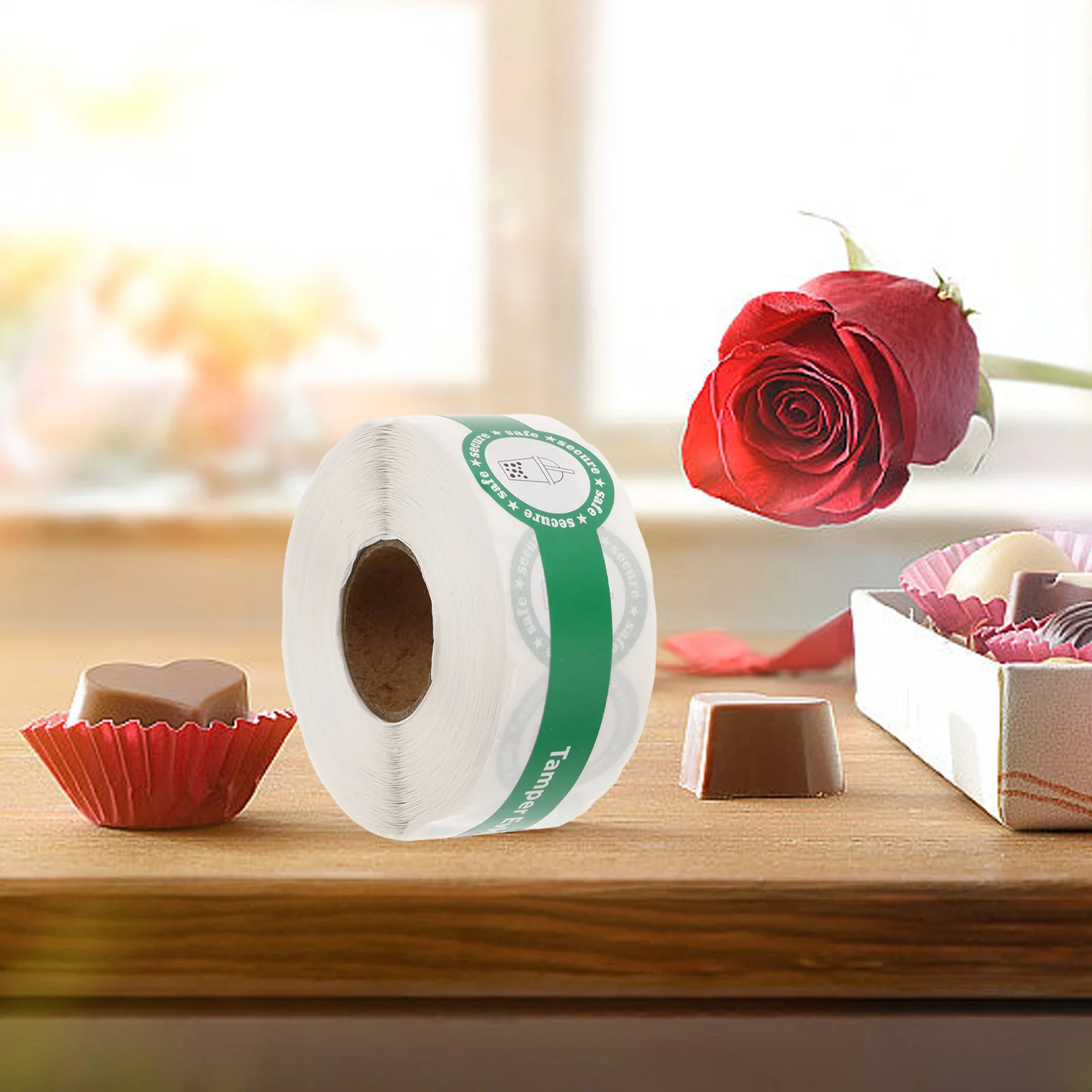 1 Roll Tamper Seal Stickers Green DIY Baking Sealing Stickers for Cakes Desserts Coffee Drink Cup Seal Labels Drink Sticker Roll