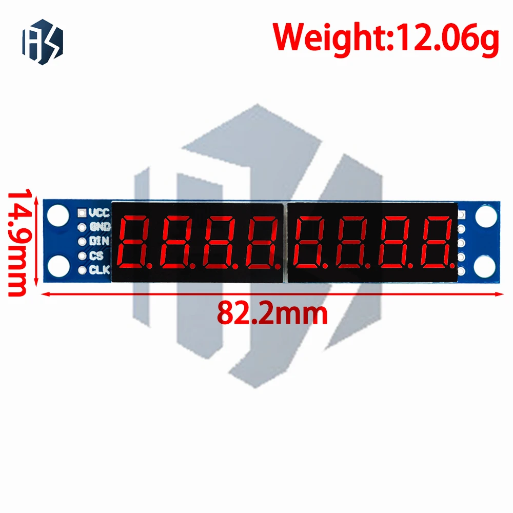 BAISHUN MAX7219 CWG 8-Digit Digital Tube Display Control Module Red Three IO for Arduino