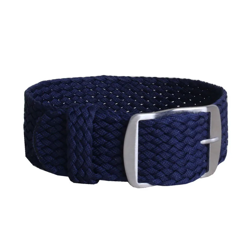 16mm 18mm 20mm 22mm Solid color Perlon Woven Nylon watchbands bracelet fabric Woven Watch Strap Band Buckle belt black blue