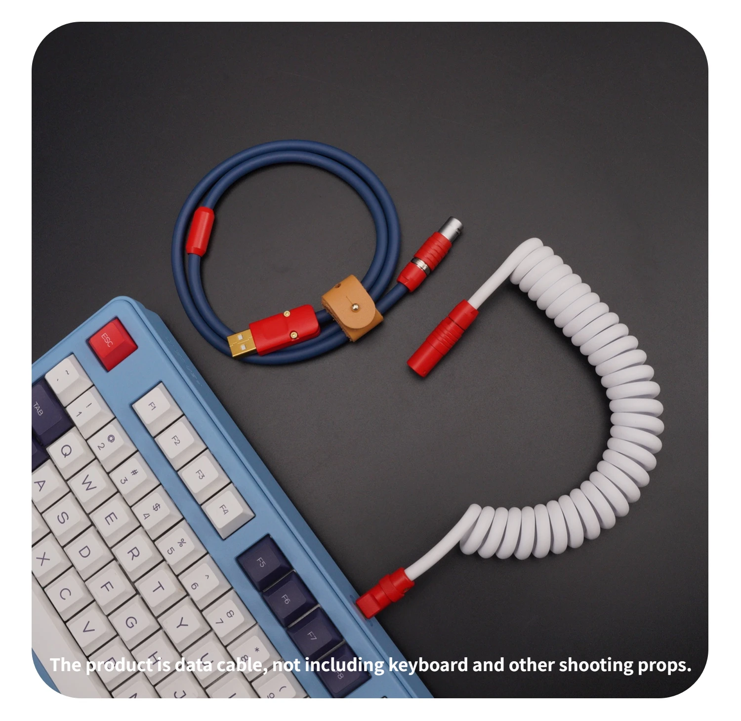 

New product GC handmade custom mechanical keyboard navigation plug data cable rubber spring red hardware rear Royal Navy