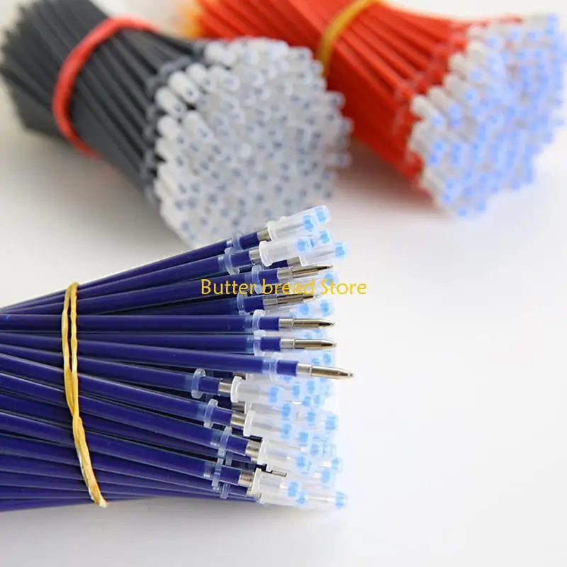 W89C 10PCS 0.38mm 0.5mm 젤 잉크 볼트 펜 리필 검은 블루 레드 문구 공급
