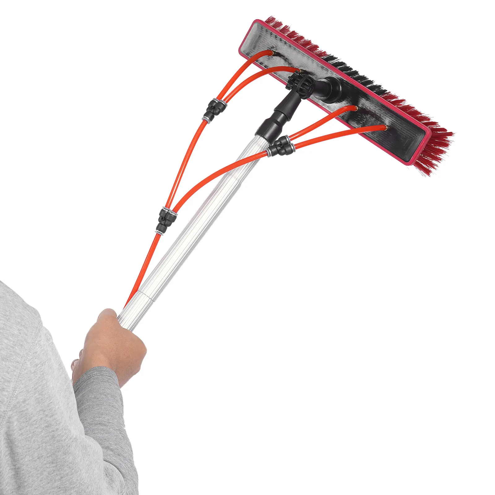 Комплект для мытья окон 3-в-1 180 °   Очистка на открытом воздухе высокого окна Очистка столбов с подачей воды